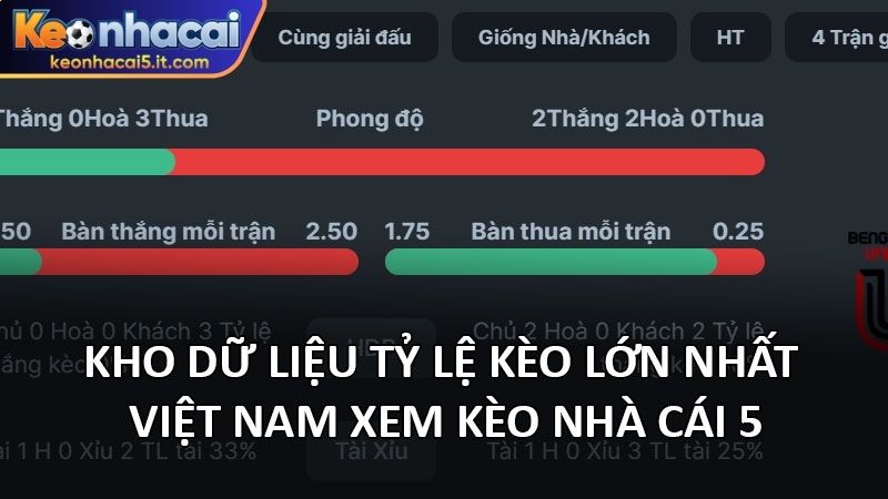 Kho dữ liệu tỷ lệ kèo lớn nhất Việt Nam xem kèo nhà cái 5