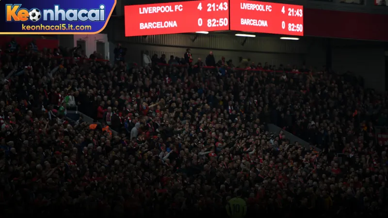 Cách tính tổng tỉ số lượt đi lượt về qua trận Barcelona Liverpool