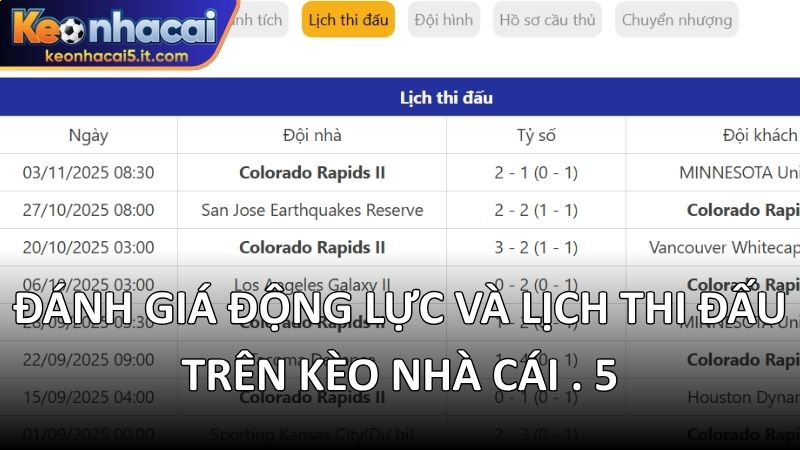 Đánh giá động lực và lịch thi đấu trên kèo nhà cái . 5